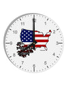 American Roots Design - American Flag 10 InchRound Wall Clock with Numbers by TooLoud-Wall Clock-TooLoud-White-Davson Sales