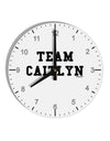 Team Caitlyn 10 InchRound Wall Clock with Numbers-Wall Clock-TooLoud-White-Davson Sales