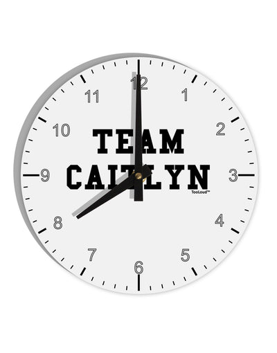 Team Caitlyn 10 InchRound Wall Clock with Numbers-Wall Clock-TooLoud-White-Davson Sales