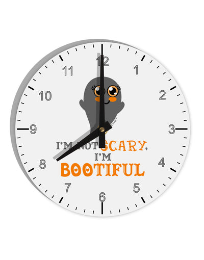 BOOtiful Ghost Orange 10 InchRound Wall Clock with Numbers-Wall Clock-TooLoud-White-Davson Sales