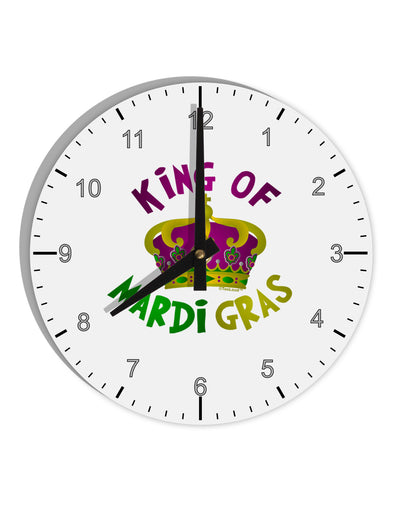 King Of Mardi Gras 10 InchRound Wall Clock with Numbers-Wall Clock-TooLoud-White-Davson Sales