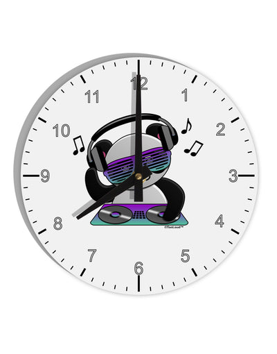 Panda DJ 10 InchRound Wall Clock with Numbers-Wall Clock-TooLoud-White-Davson Sales