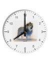 Lion Watercolor B 10 InchRound Wall Clock with Numbers-Wall Clock-TooLoud-White-Davson Sales