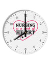 Nursing Is A Work Of Heart 10 InchRound Wall Clock with Numbers-Wall Clock-TooLoud-White-Davson Sales