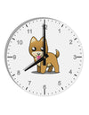 Kawaii Standing Puppy 10 InchRound Wall Clock with Numbers-Wall Clock-TooLoud-White-Davson Sales