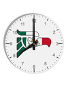 Hecho en Mexico Eagle Symbol - Mexican Flag 10 InchRound Wall Clock with Numbers by TooLoud-Wall Clock-TooLoud-White-Davson Sales