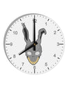 Scary Bunny Face 10 InchRound Wall Clock with Numbers-Wall Clock-TooLoud-White-Davson Sales