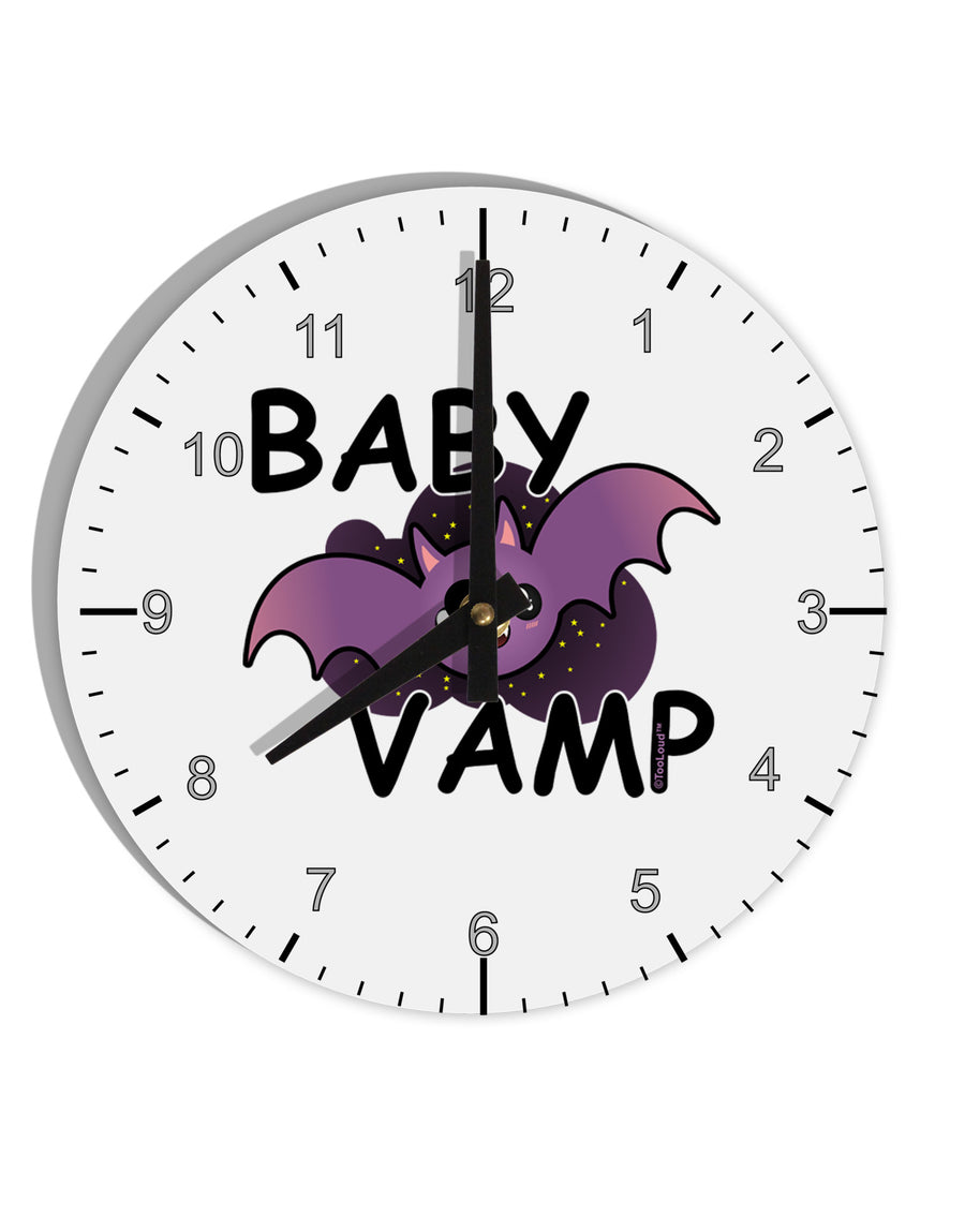 Baby Vamp 10 InchRound Wall Clock with Numbers by TooLoud-Wall Clock-TooLoud-White-Davson Sales