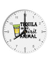 Tequila Is My Spirit Animal 10 InchRound Wall Clock with Numbers-Wall Clock-TooLoud-White-Davson Sales