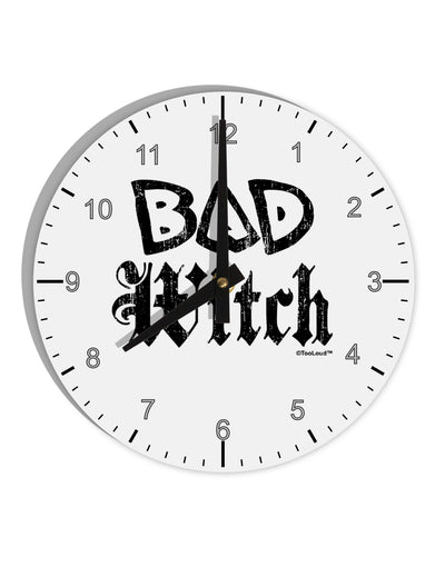 Bad Witch Distressed 10 InchRound Wall Clock with Numbers-Wall Clock-TooLoud-White-Davson Sales