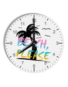 Beach Please - Summer Colors with Palm Trees 10 InchRound Wall Clock with Numbers-Wall Clock-TooLoud-White-Davson Sales