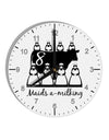 Eight Maids A Milking Text 10 InchRound Wall Clock with Numbers-Wall Clock-TooLoud-White-Davson Sales