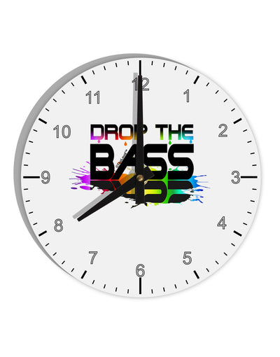 Paint Drop The Bass 10 InchRound Wall Clock with Numbers-Wall Clock-TooLoud-White-Davson Sales