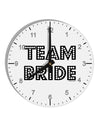 Team Bride 10 InchRound Wall Clock with Numbers-Wall Clock-TooLoud-White-Davson Sales