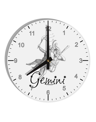 Gemini Constellation 10 InchRound Wall Clock with Numbers-Wall Clock-TooLoud-White-Davson Sales