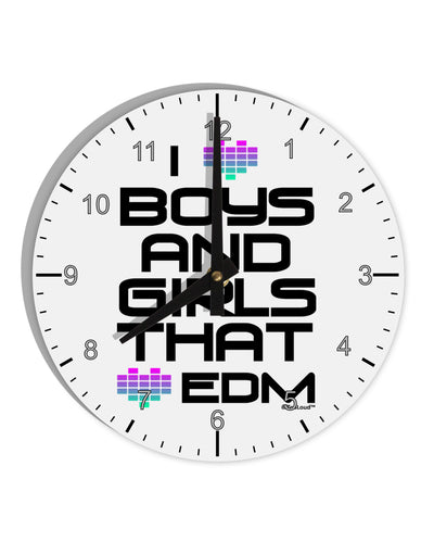 I Heart Boys and Girls That Heart EDM 10 InchRound Wall Clock with Numbers-Wall Clock-TooLoud-White-Davson Sales