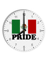 Mexican Pride - Mexican Flag 10 InchRound Wall Clock with Numbers by TooLoud-Wall Clock-TooLoud-White-Davson Sales