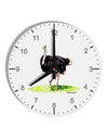 Ostrich Watercolor 10 InchRound Wall Clock with Numbers-Wall Clock-TooLoud-White-Davson Sales