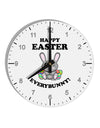 Happy Easter Everybunny 10 InchRound Wall Clock with Numbers-Wall Clock-TooLoud-White-Davson Sales