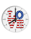 American Love Design - Distressed 10 InchRound Wall Clock with Numbers by TooLoud-Wall Clock-TooLoud-White-Davson Sales