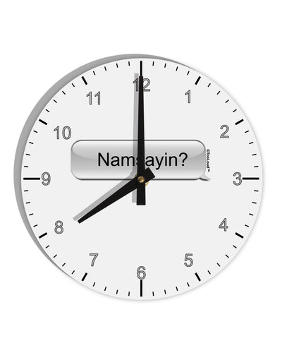 Namsayin Text Bubble 10 InchRound Wall Clock with Numbers-Wall Clock-TooLoud-White-Davson Sales