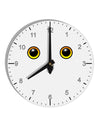 Cute Snowy Owl Face 10 InchRound Wall Clock with Numbers-Wall Clock-TooLoud-White-Davson Sales
