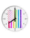 American Pride - Rainbow Flag 10 InchRound Wall Clock with Numbers-Wall Clock-TooLoud-White-Davson Sales