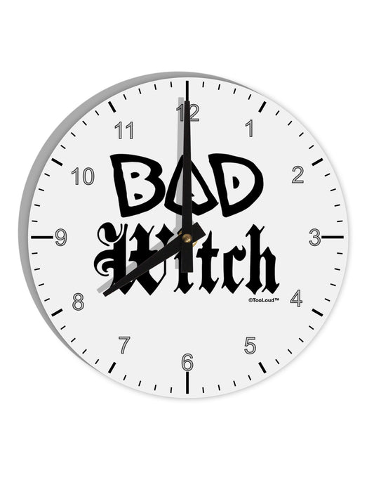 Bad Witch 10 InchRound Wall Clock with Numbers-Wall Clock-TooLoud-White-Davson Sales