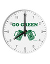 Go Green - St. Patrick's Day Green Beer 10 InchRound Wall Clock with Numbers by TooLoud-Wall Clock-TooLoud-White-Davson Sales