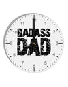 Badass Dad 10 InchRound Wall Clock with Numbers by TooLoud-Wall Clock-TooLoud-White-Davson Sales