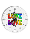 Love Is Love Gay Pride 10 InchRound Wall Clock with Numbers-Wall Clock-TooLoud-White-Davson Sales