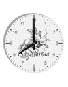 Sagittarius Illustration 10 InchRound Wall Clock with Numbers-Wall Clock-TooLoud-White-Davson Sales