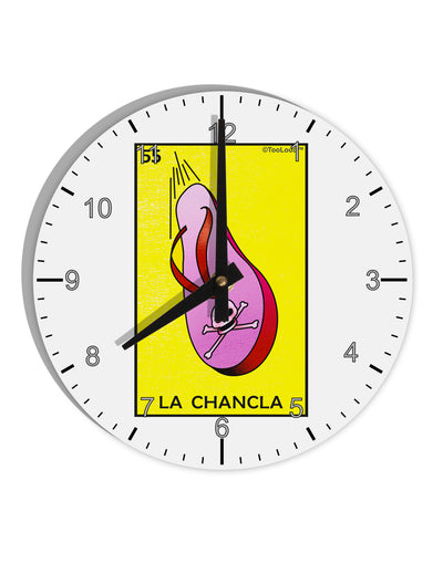La Chancla Loteria Solid 10 InchRound Wall Clock with Numbers by TooLoud-Wall Clock-TooLoud-White-Davson Sales