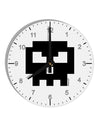 Retro 8-Bit Skull 10 InchRound Wall Clock with Numbers-Wall Clock-TooLoud-White-Davson Sales