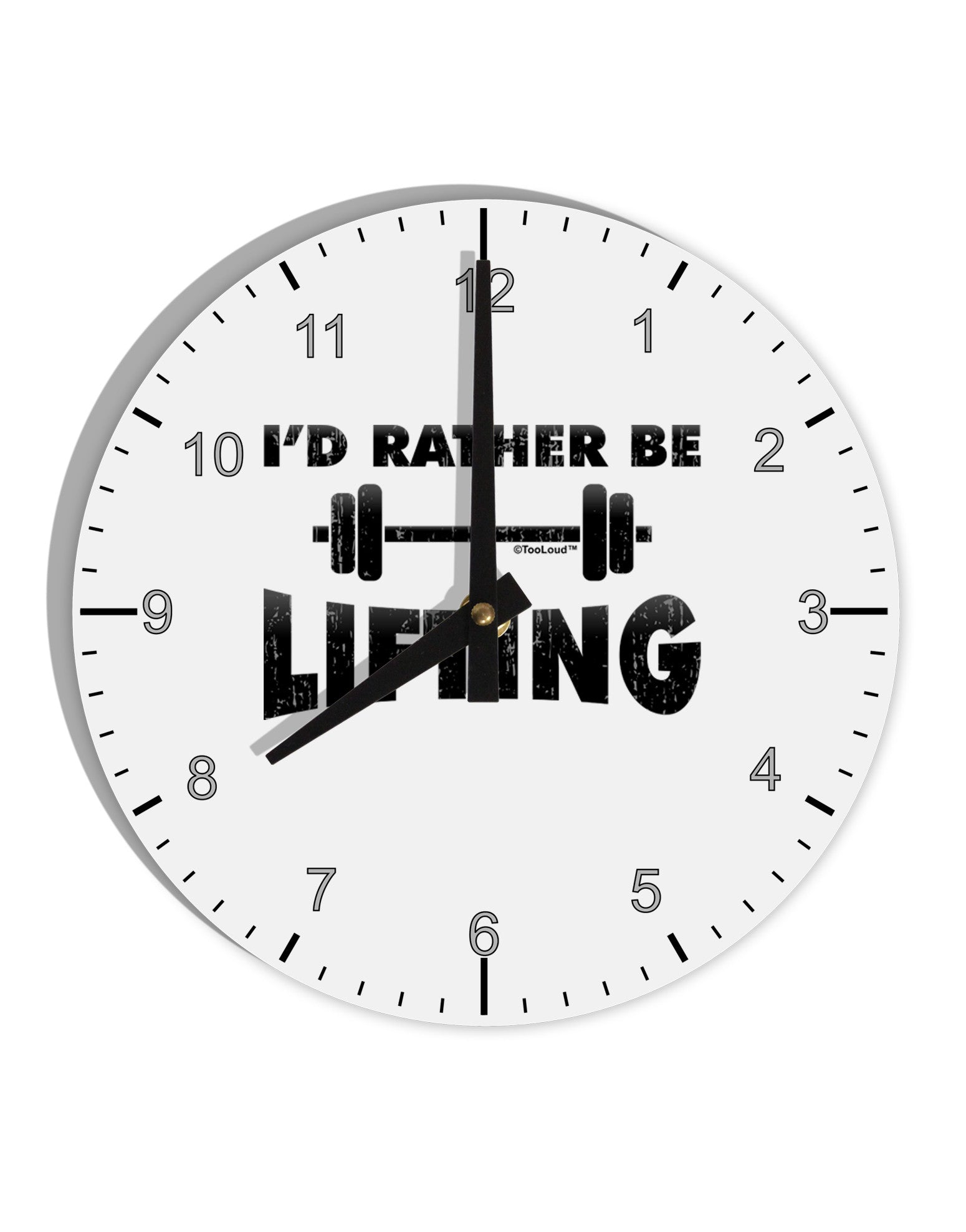 I'd Rather Be Lifting 10 InchRound Wall Clock with Numbers-Wall Clock-TooLoud-White-Davson Sales