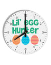 Lil' Egg Hunter - Easter - Green 10 InchRound Wall Clock with Numbers by TooLoud-Wall Clock-TooLoud-White-Davson Sales