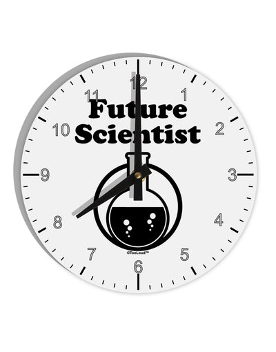 Future Scientist 10 InchRound Wall Clock with Numbers-Wall Clock-TooLoud-White-Davson Sales