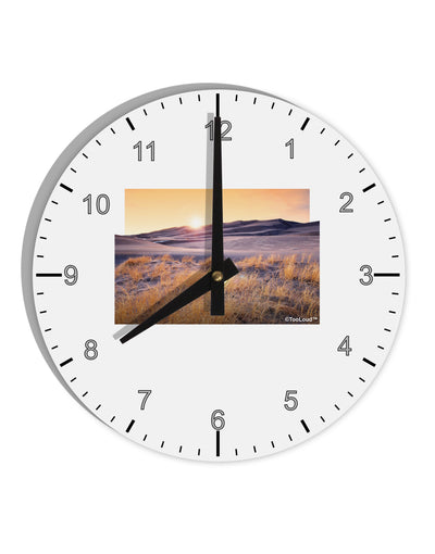 Colorado Sand Dunes Cutout 10 InchRound Wall Clock with Numbers-Wall Clock-TooLoud-White-Davson Sales