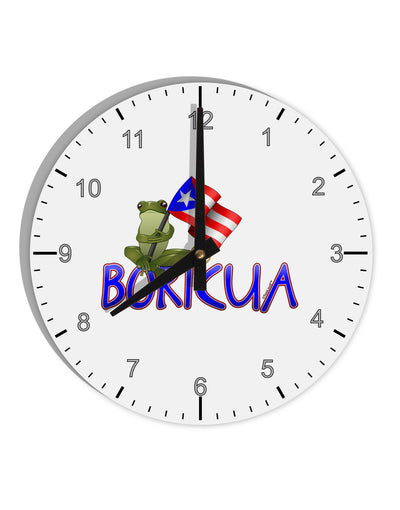 Coqui Boricua 10 InchRound Wall Clock with Numbers-Wall Clock-TooLoud-White-Davson Sales