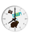 Oh Snap Chocolate Easter Bunny 10 InchRound Wall Clock with Numbers-Wall Clock-TooLoud-White-Davson Sales