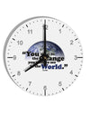 Change In The World Gandhi 10 InchRound Wall Clock with Numbers-Wall Clock-TooLoud-White-Davson Sales