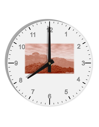 Red Planet Landscape 10 InchRound Wall Clock with Numbers-Wall Clock-TooLoud-White-Davson Sales