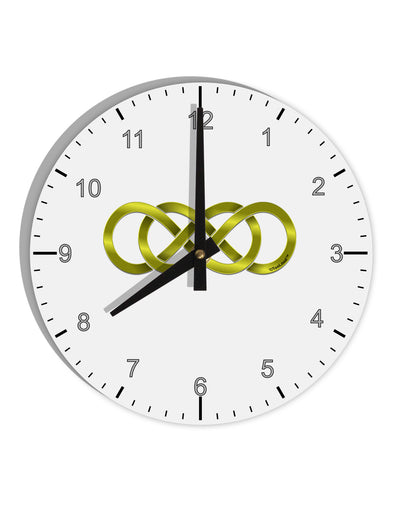 Double Infinity Gold 10 InchRound Wall Clock with Numbers-Wall Clock-TooLoud-White-Davson Sales