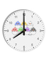 Cute Hatching Chicks Group 10 InchRound Wall Clock with Numbers by TooLoud-Wall Clock-TooLoud-White-Davson Sales