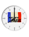 Pray For Paris Watercolor 10 InchRound Wall Clock with Numbers-Wall Clock-TooLoud-White-Davson Sales