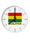 Bolivia Flag 10 InchRound Wall Clock with Numbers-Wall Clock-TooLoud-White-Davson Sales