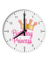 Birthday Princess - Tiara 10 InchRound Wall Clock with Numbers by TooLoud-Wall Clock-TooLoud-White-Davson Sales