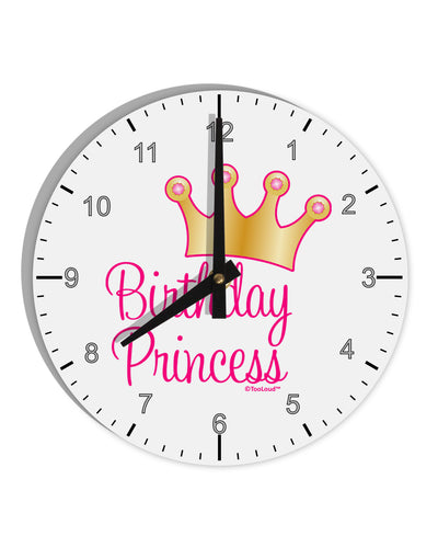 Birthday Princess - Tiara 10 InchRound Wall Clock with Numbers by TooLoud-Wall Clock-TooLoud-White-Davson Sales