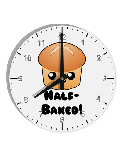 Half Baked Cute Roll 10 InchRound Wall Clock with Numbers-Wall Clock-TooLoud-White-Davson Sales