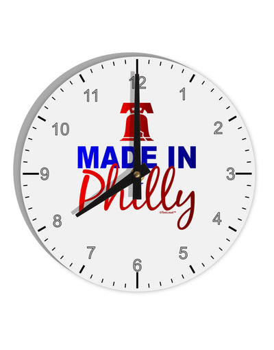 Made In Philly 10 InchRound Wall Clock with Numbers-Wall Clock-TooLoud-White-Davson Sales